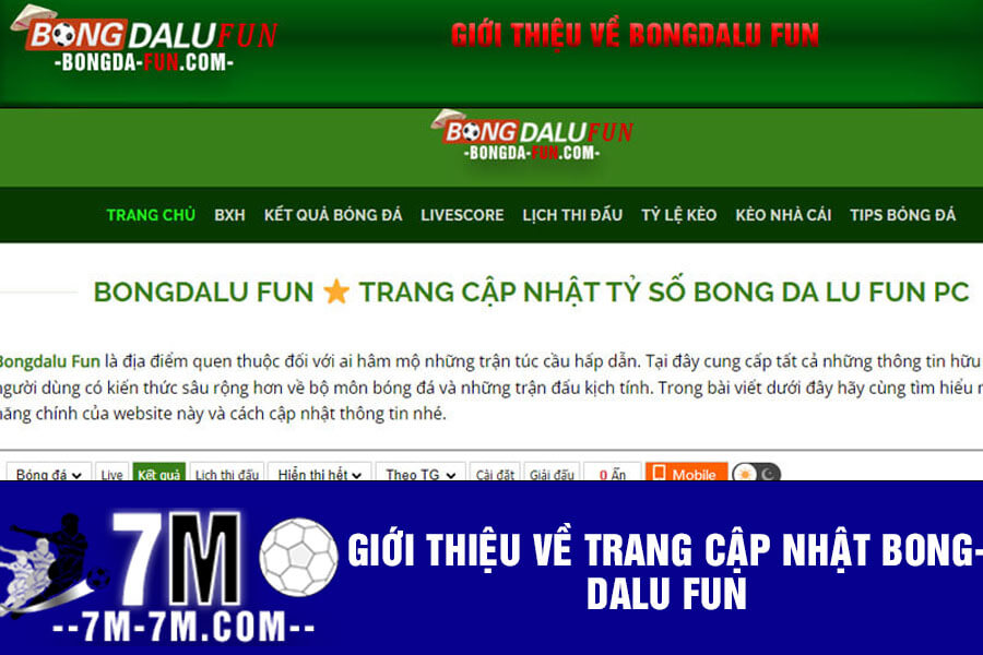 Giới thiệu về trang cập nhật Bongdalu Fun