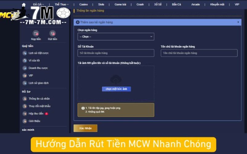 Hướng Dẫn Rút Tiền MCW Nhanh Chóng