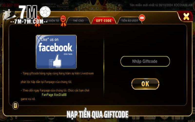 3 Bước nạp vốn qua Giftcode nhanh chóng và an toàn tuyệt đối